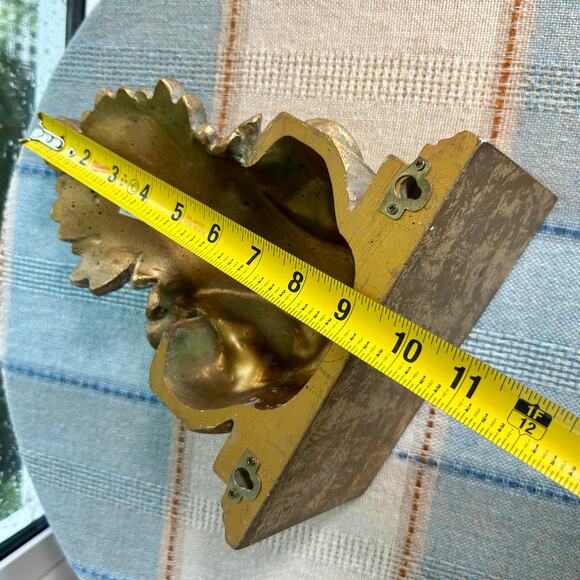 Vintage Gold Leaf Resin Architectural Wall Corbel – 9.25” Heavy Ornate Decor - Picture 12 of 12